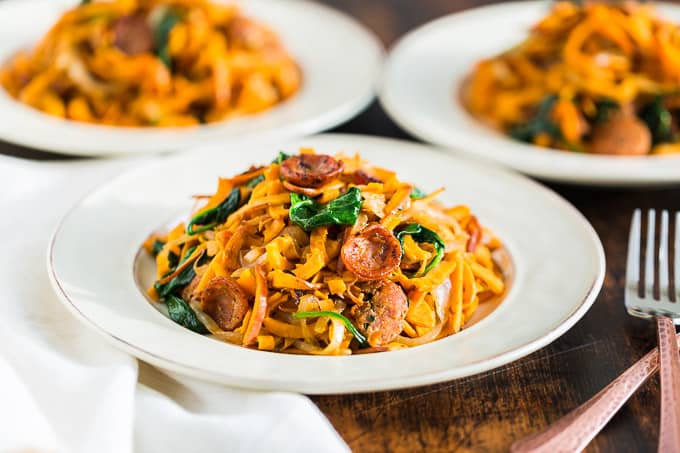 Simple Sheet Pan Magic: Rustic Italian Sausage Sweet Potato Noodles